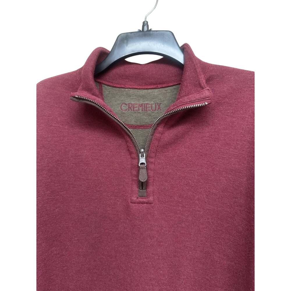 Cremieux Reversible Long Sleeve Knit Pullover Quarter Zip Burgundy/Gray SZ LG